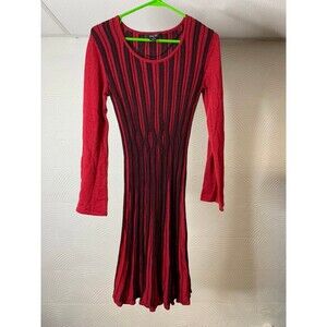 Style and Co Red and Black Bell Sleeve Dress